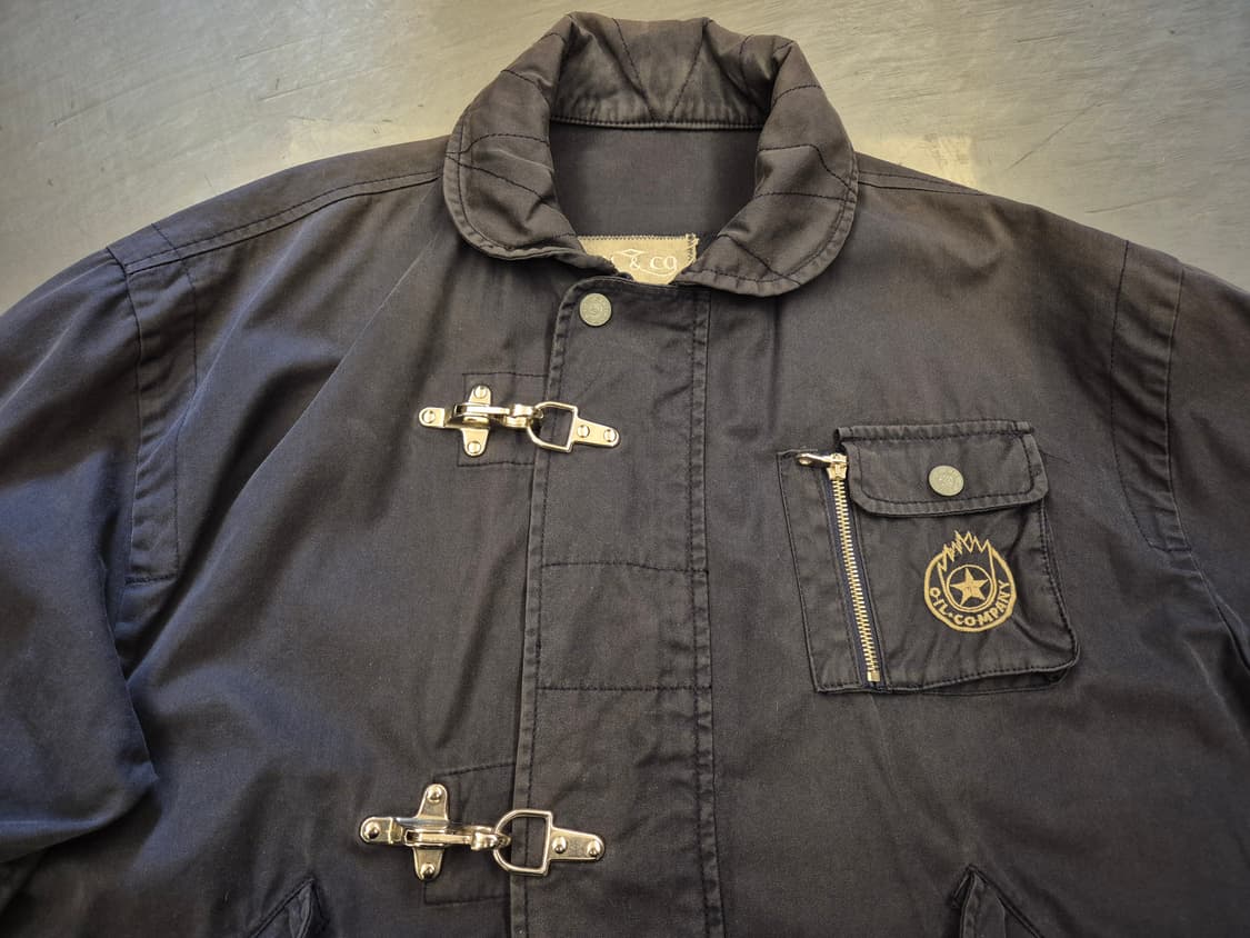 90s OIL&CO 하드페이딩 파이어맨 봄버 자켓 상품이미지4