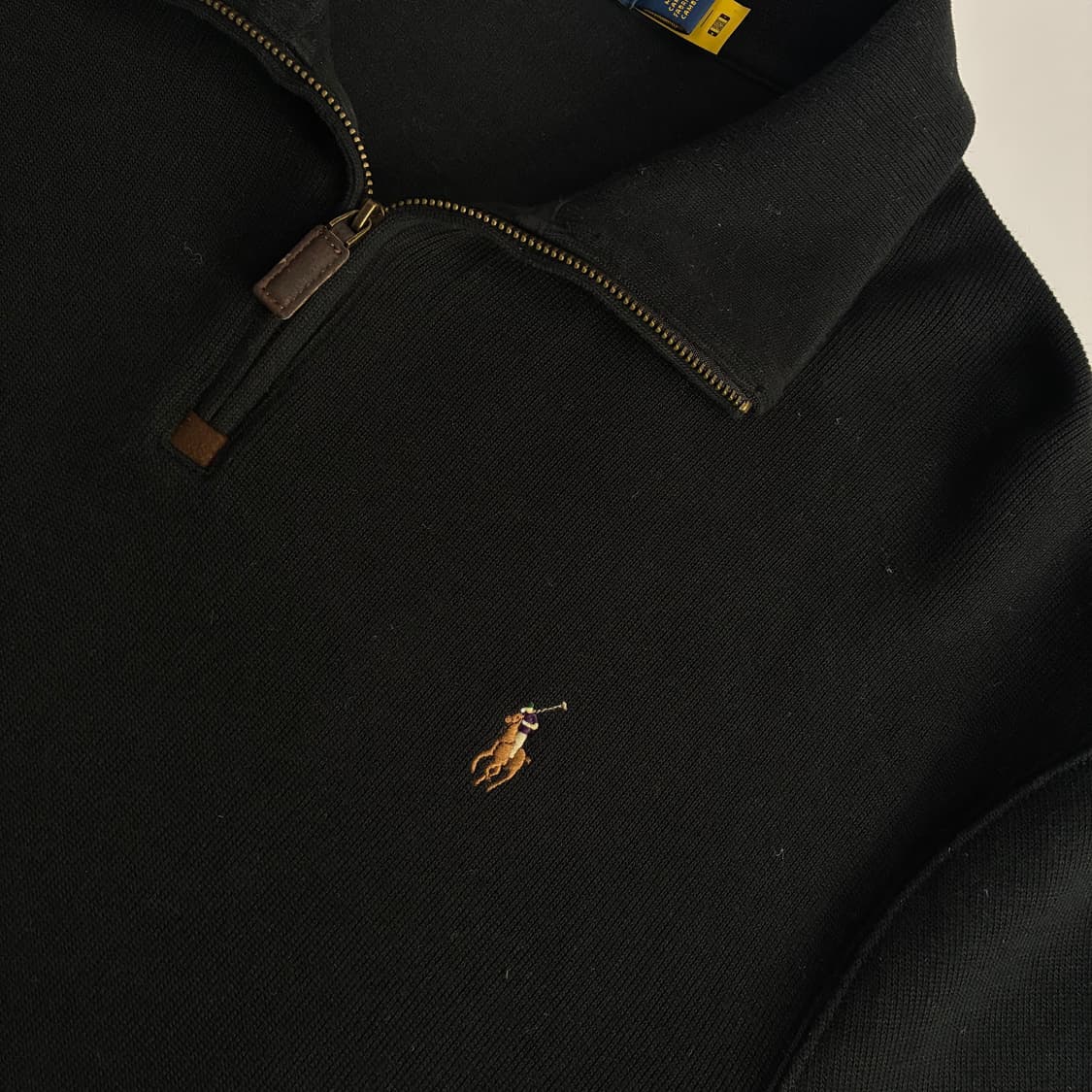 Polo  폴로 랄프로렌 Qr신형 자수 블랙 반집업 니트 상품이미지2