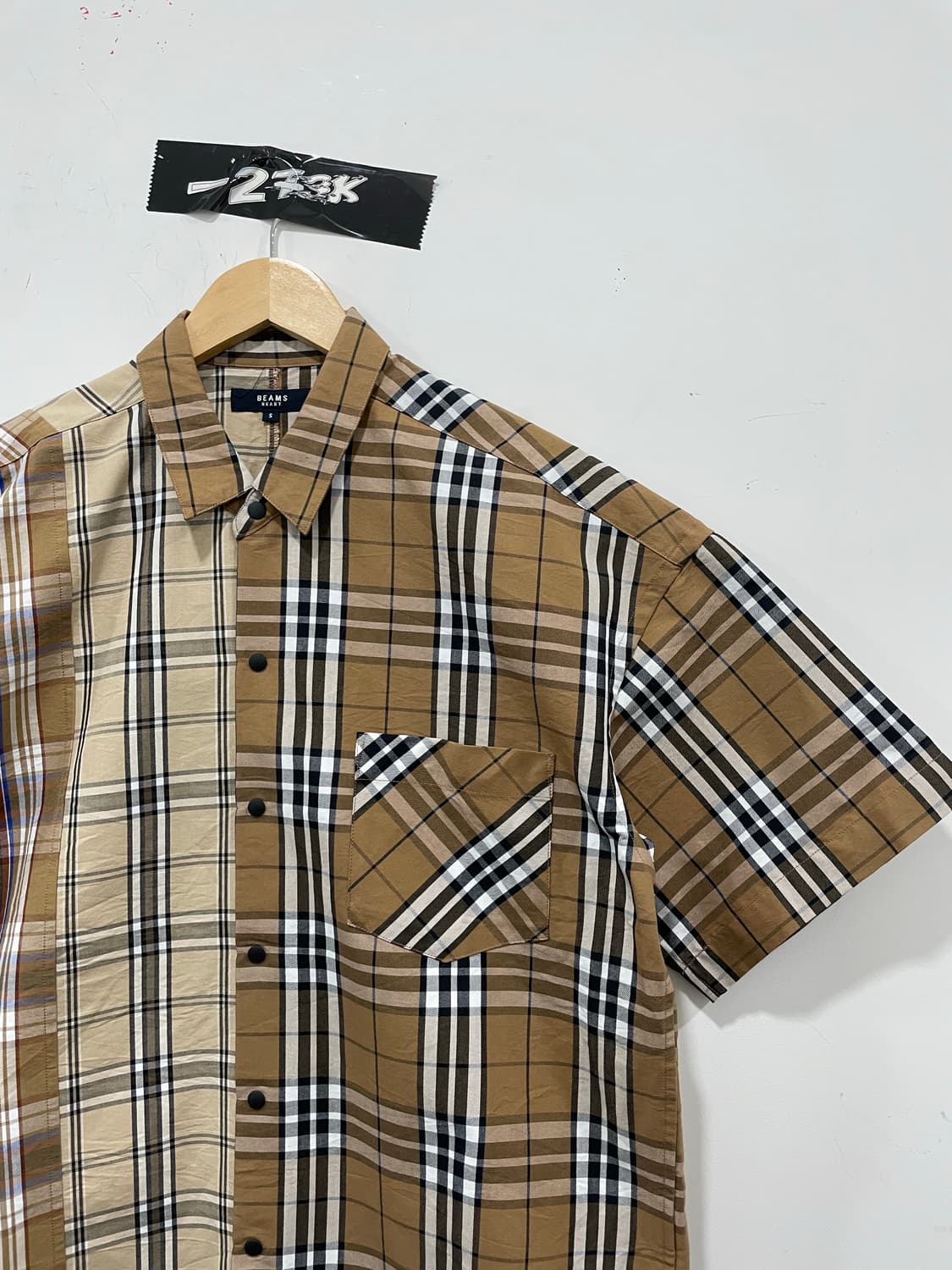 Beams heart 빔즈 하트 노바체크 반팔셔츠 상품이미지7