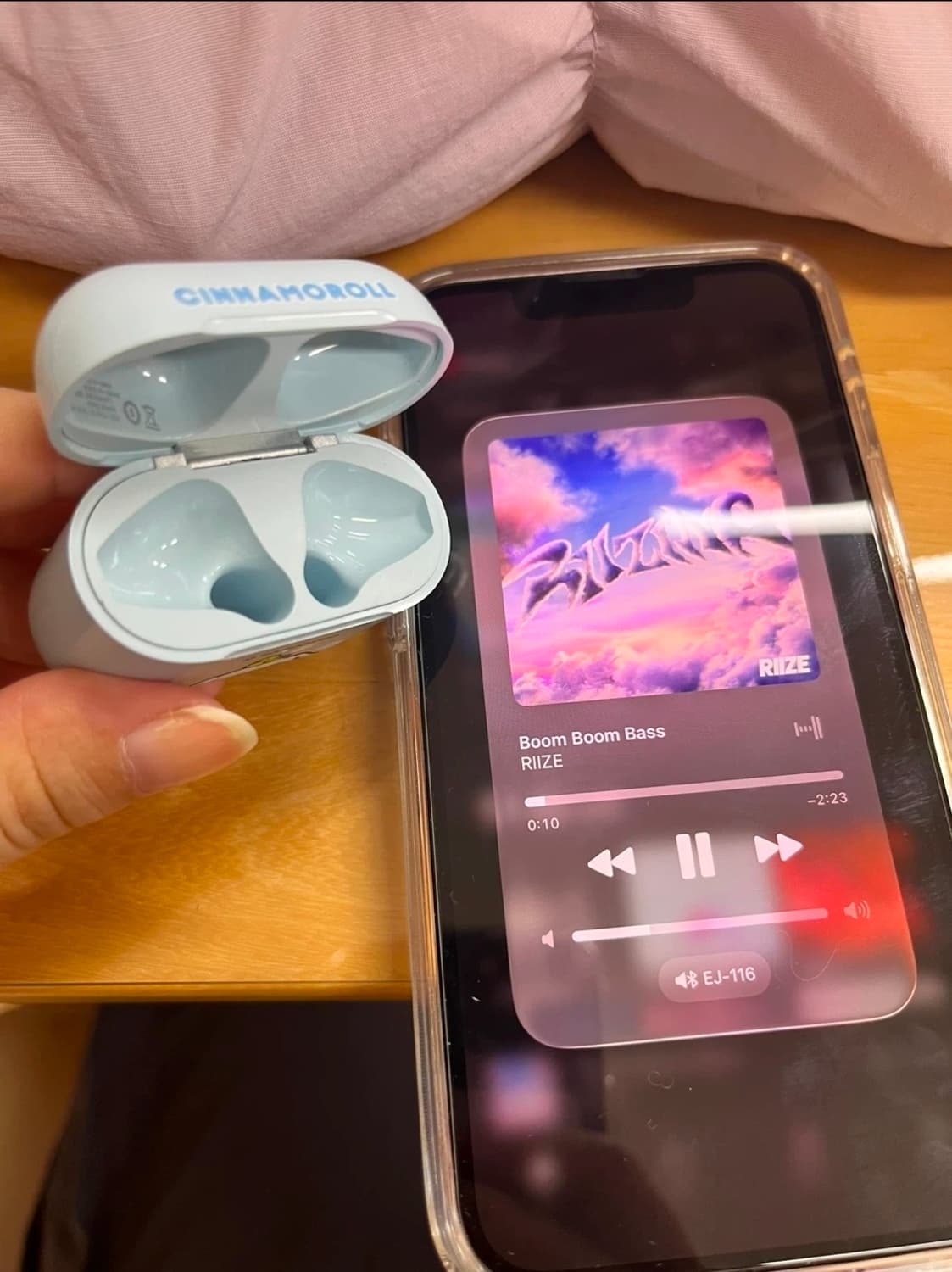 미니소 산리오 블루투스 무선이어폰 시나모롤/쿠로미 상품이미지6