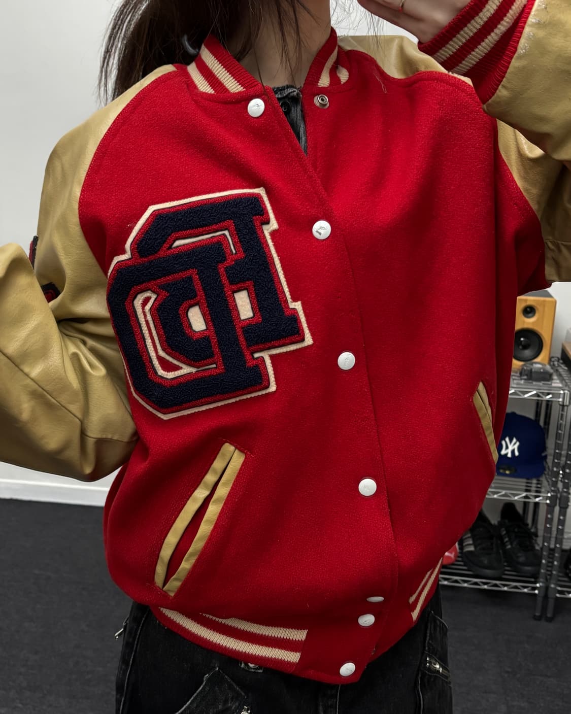 USA 올드 빈티지 레더 바시티 자켓 상품이미지1