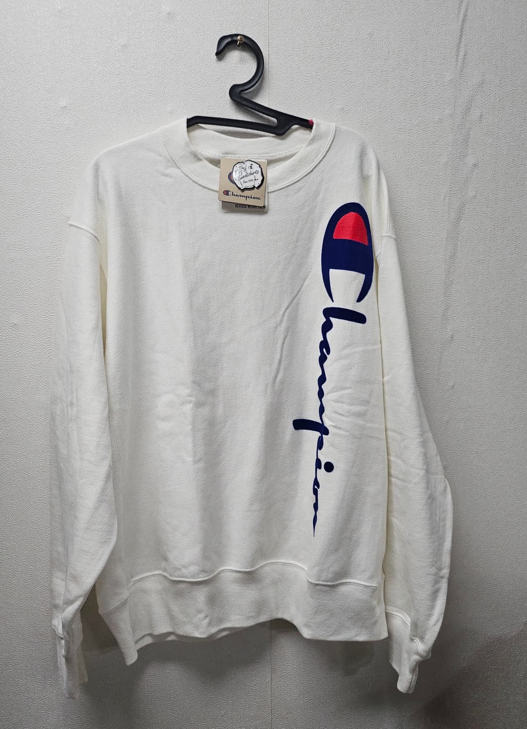 챔피온 리버스 위브 오버사이즈드 플록 스크립트 빅로고 L 상품이미지2