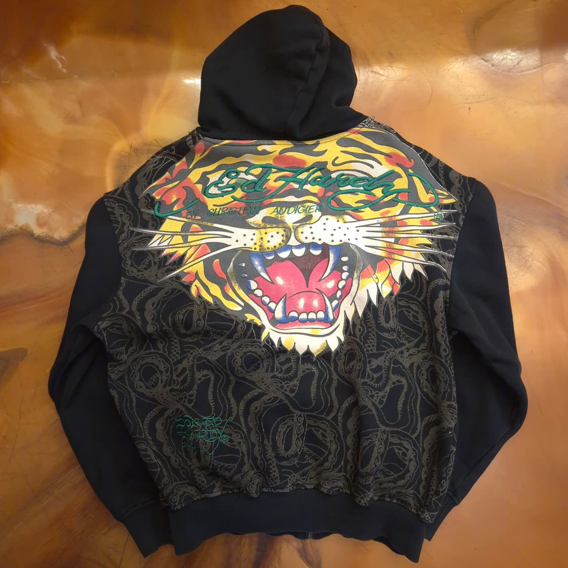 에드 하디 멜로즈 호랑이 프린트 후드 집업 상품이미지3