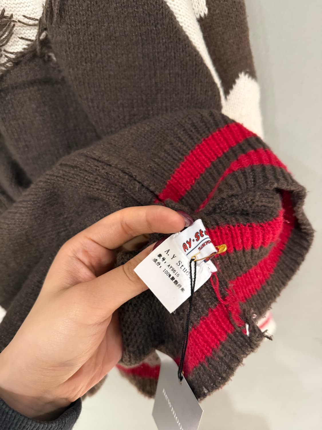 star pattern point knit hood zip-up 상품이미지9