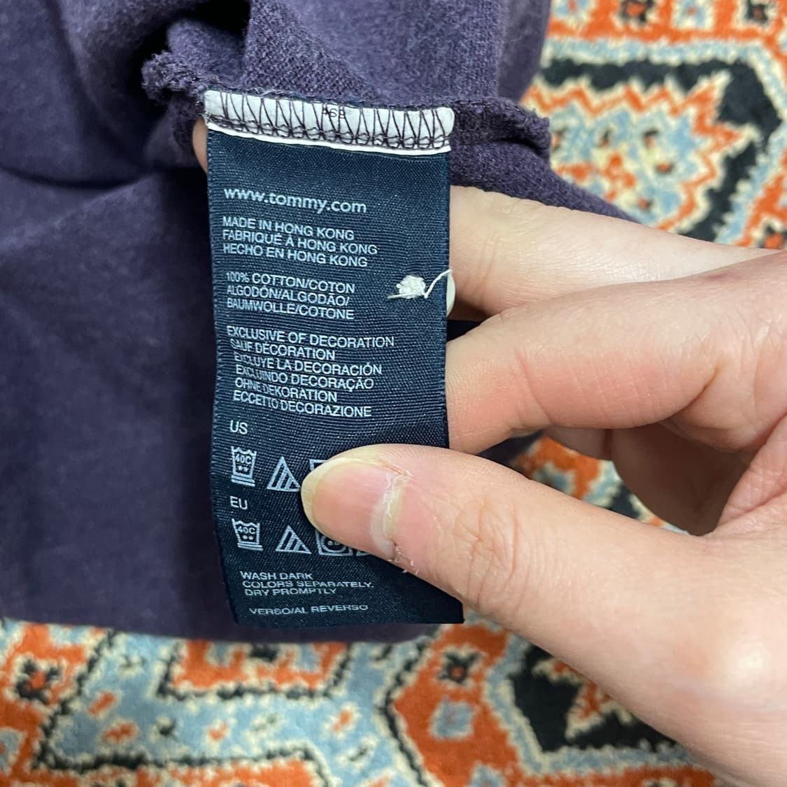 타미힐피거 퍼플 긴팔 카라티셔츠 PK 남성M  상품이미지5