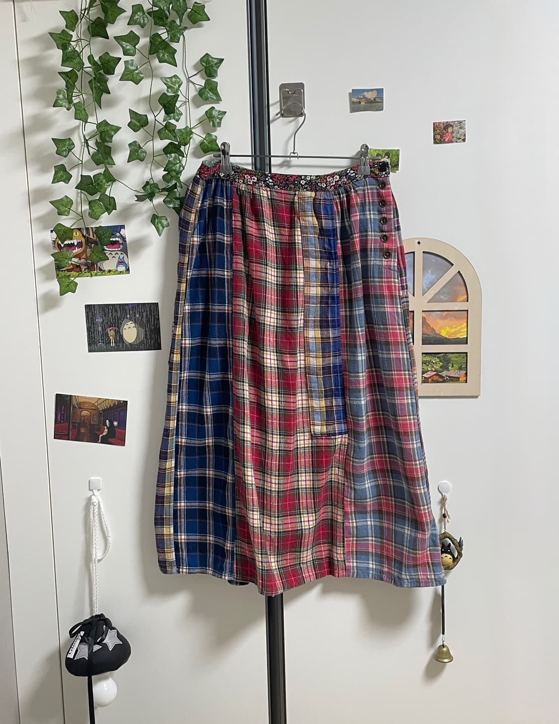 체크 패치 스커트 #롱스커트 #패치워크 상품이미지2