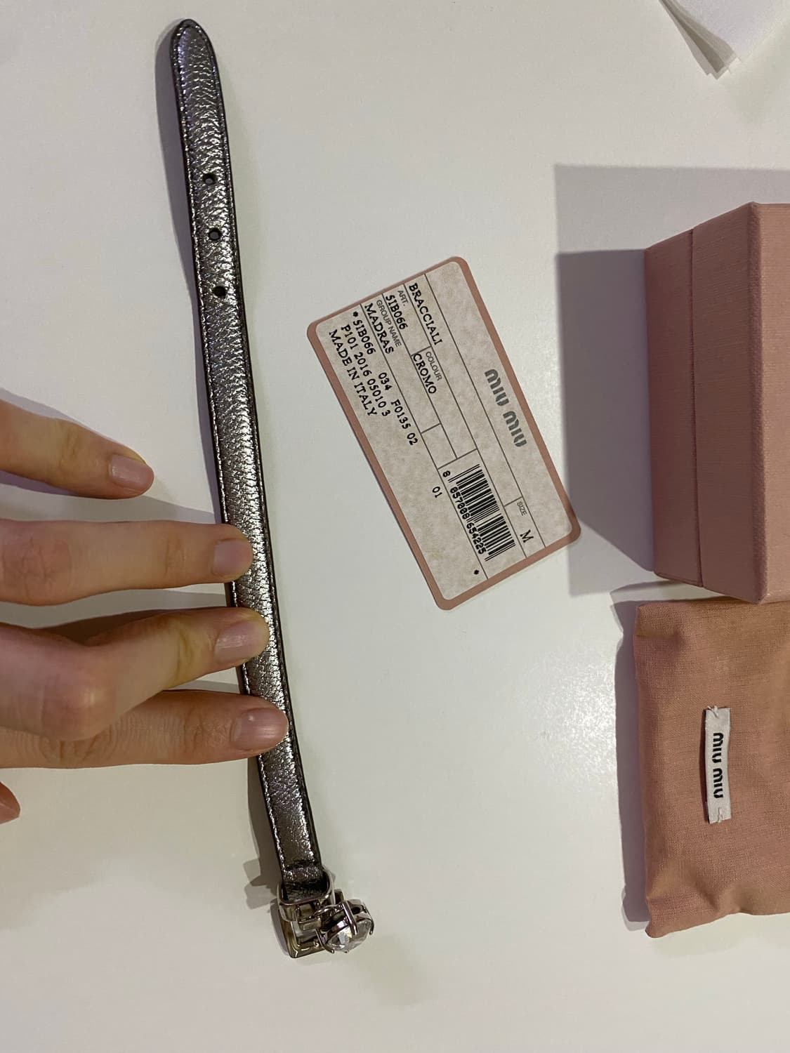 미우미우(miumiu) 실버 스톤참 팔찌/브레이슬릿 상품이미지4