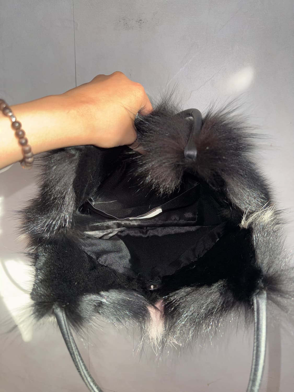 SAGA FOX black pink fox fur tote bag 상품이미지5