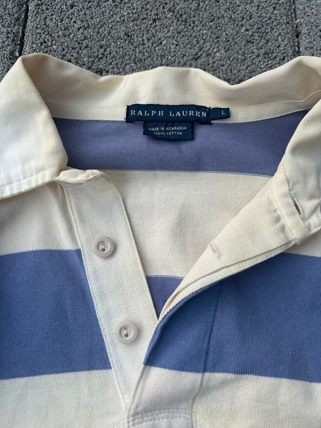 2000s 폴로 스트라이프 럭비 카라 롱슬리브 상품이미지2