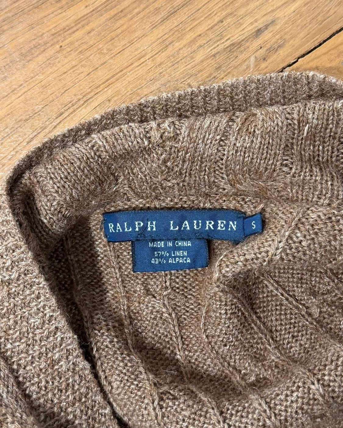 랄프로렌 브라운 드레이프 케이블 니트 베스트 상품이미지7