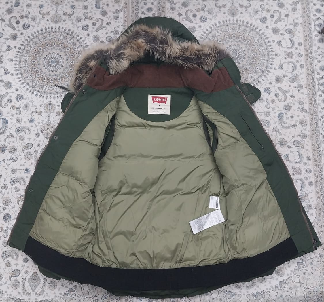 리바이스 카키 후드 퍼 패딩 (조끼분리가능) (후드분리됨) 상품이미지2