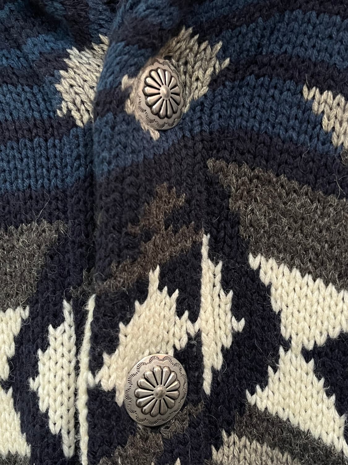 Anti Ballistic 나바호 패턴 숄 카라 니트 가디건 L 상품이미지5