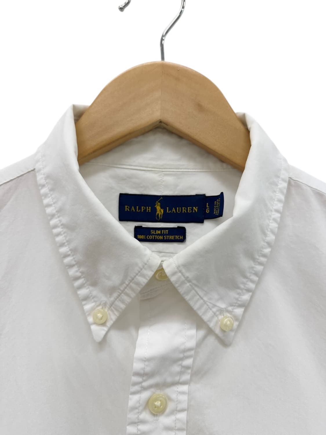 폴로 슬림핏 셔츠 화이트 (L) 상품이미지3