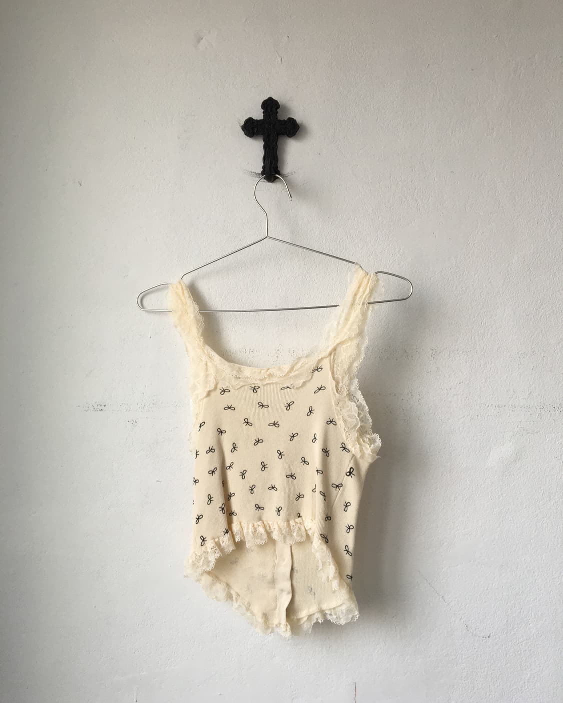 Lace trimming ribbon pattern ribbed slee 상품이미지2