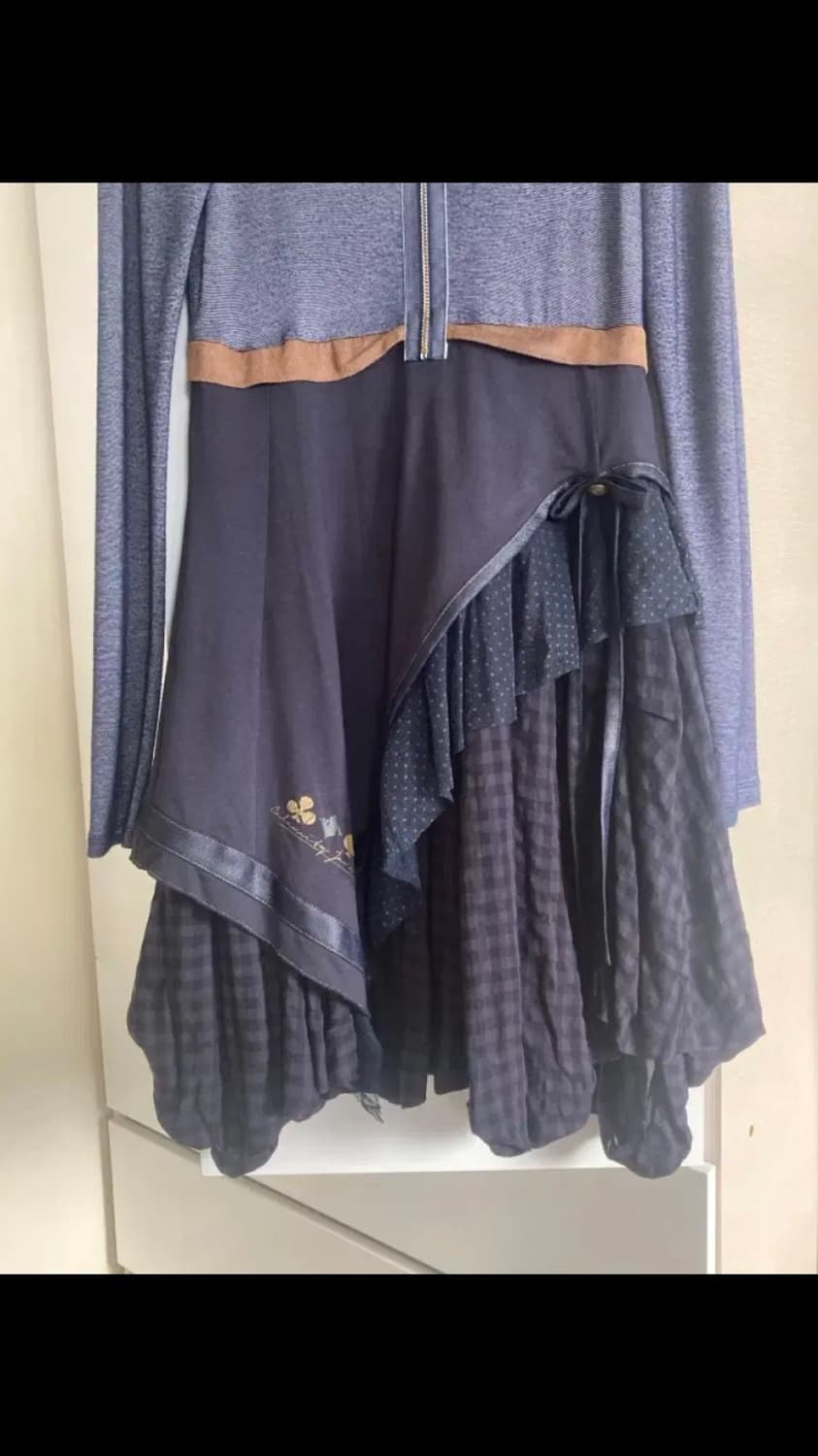 프랑스 빈티지 레이어드 미디 드레스 상품이미지3