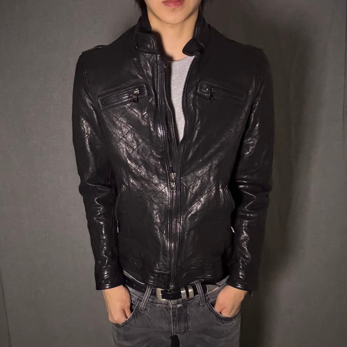 이태리 양가죽 퀄팅 라이더 자켓 상품이미지1