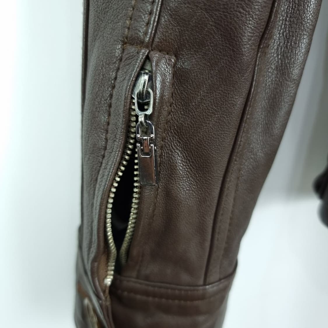 [일본빈티지] 리얼 램스킨 레더 빈티지 양가죽 자켓 브라운 M17480 상품이미지6