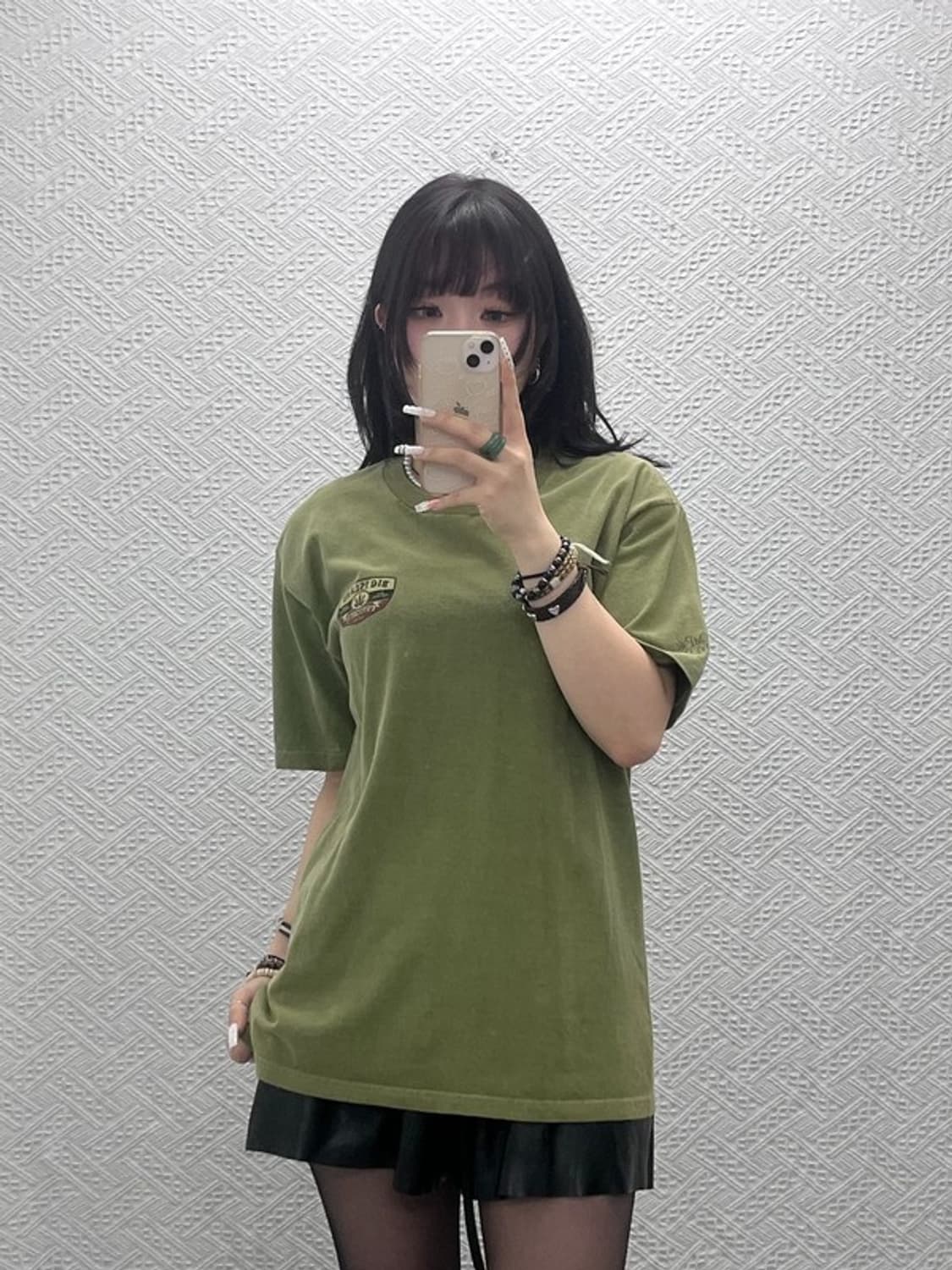 크레이지 셔츠 빈티지 컨트리 레트로 말차카키 반팔티 M C10774 상품이미지2