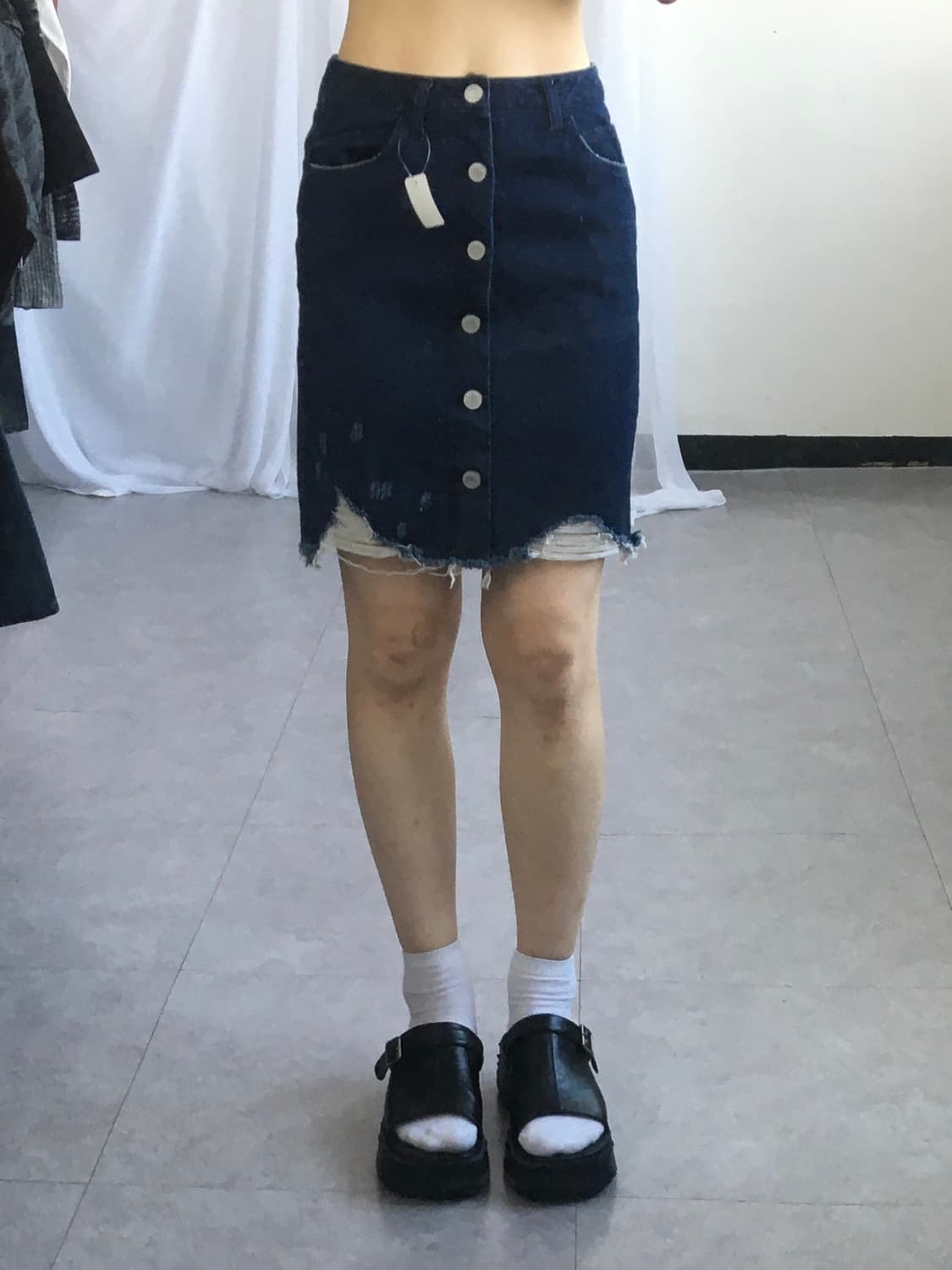 Damage denim skirt 상품이미지5