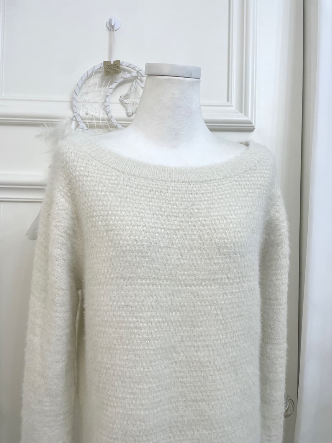 pure white one-shoulder basic glitter sw 상품이미지6