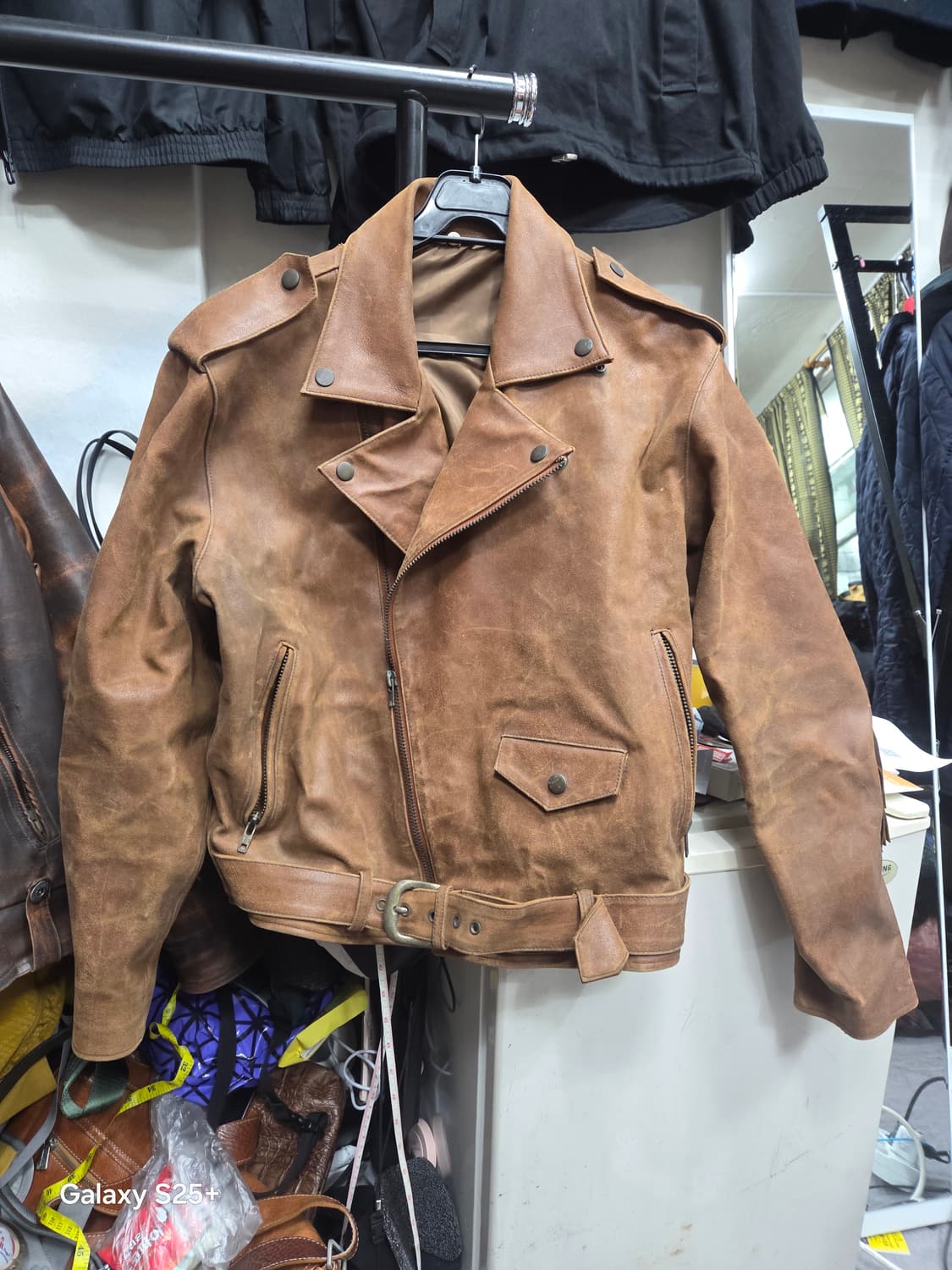 빈티지  브라운 가죽자켓 상품이미지1