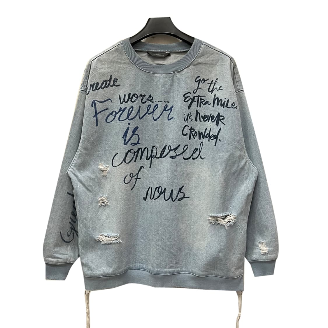 ZARA MAN 자라 맨 데님 샴브레이 빈티지 맨투맨 해외 L 상품이미지1