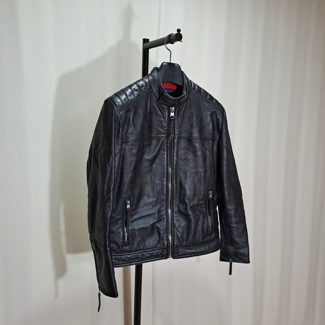 (택포) 캘빈클라인 스탠카라 레이서 양가죽 자켓 M B591 상품이미지2