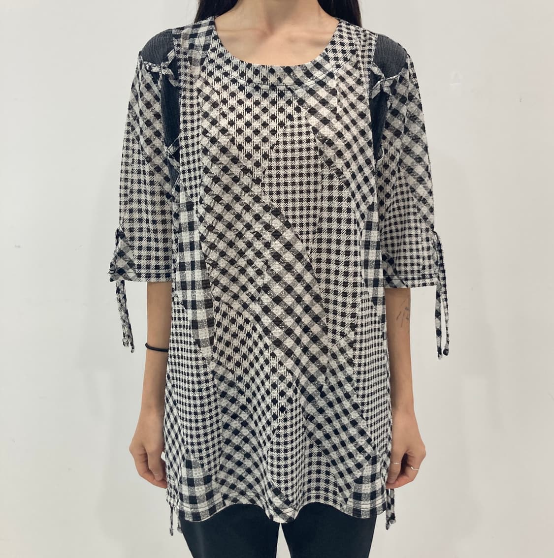 Check patchwork strap ops 상품이미지1