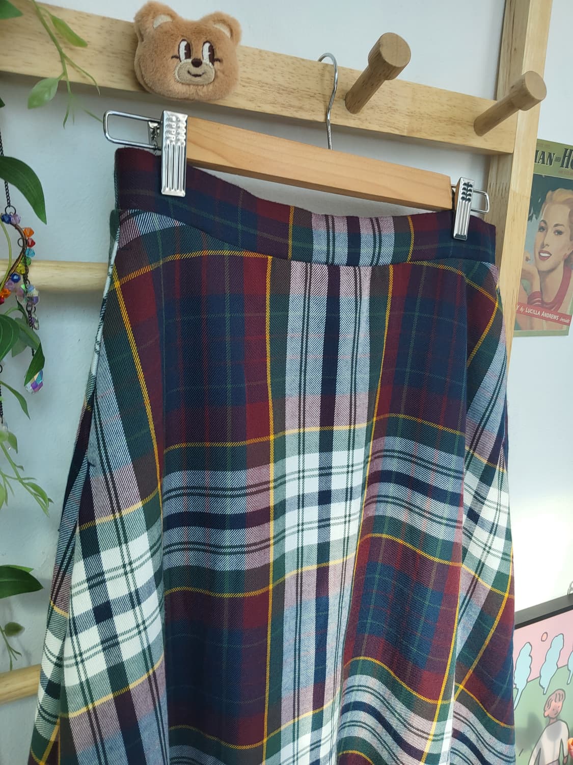 테치치 체크 롱스커트 상품이미지2