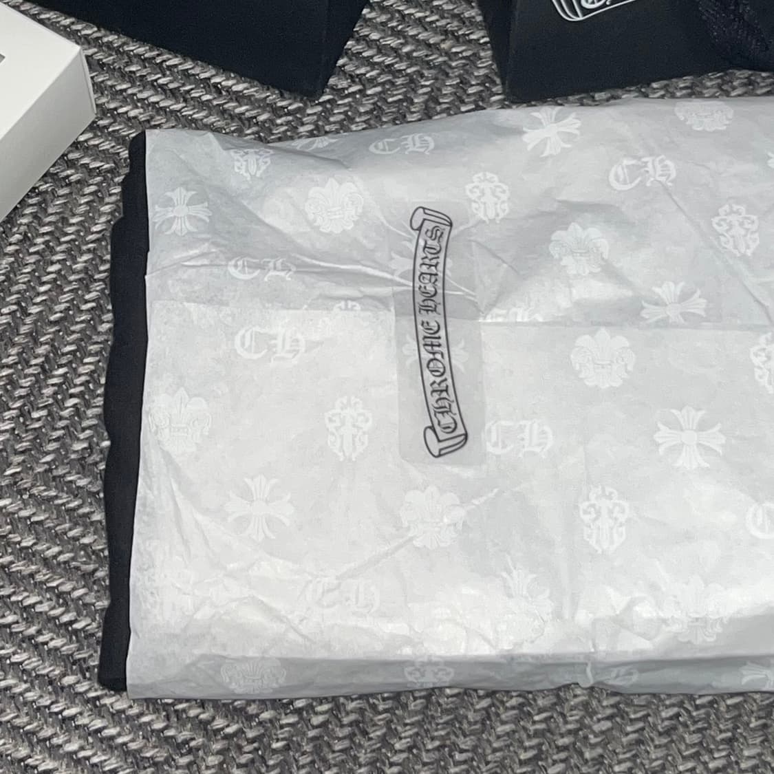 크롬하츠 스크롤 로고 티셔츠 블랙 L 새상품 상품이미지5