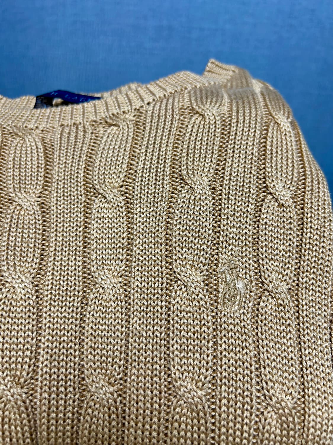 랄프로렌 베이지 꽈배기 니트 M 상품이미지3