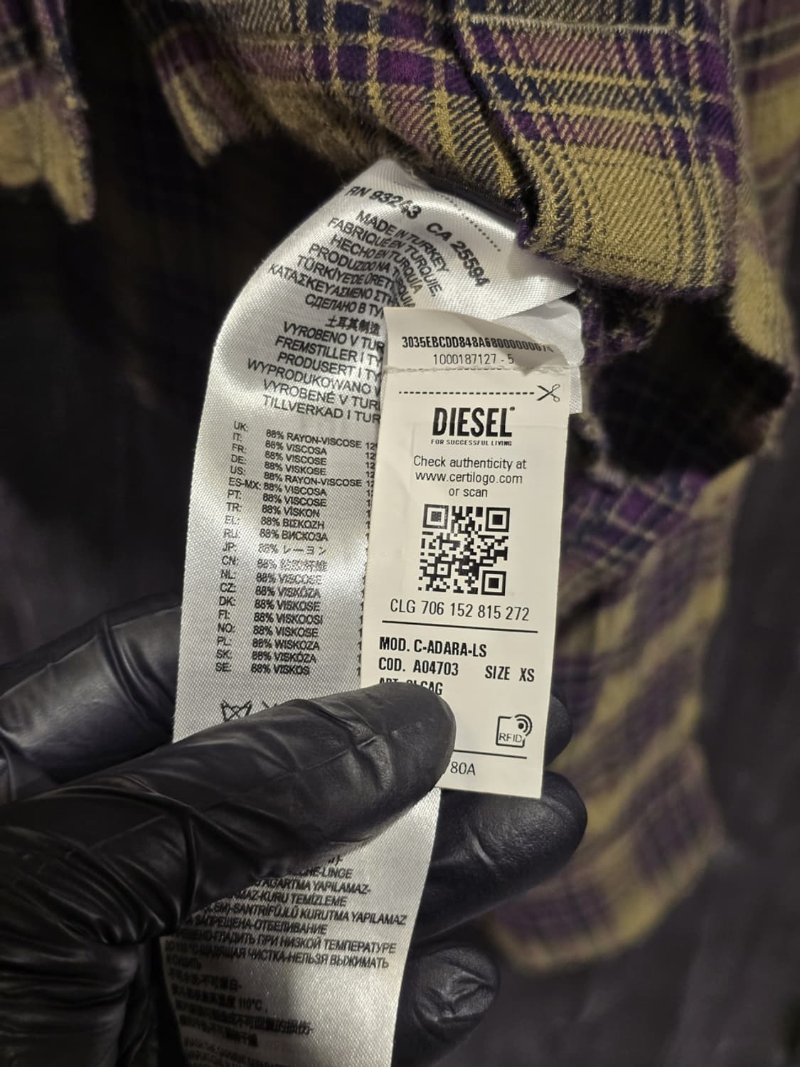 DIESEL Plaid Check Long Sleeve Shirt 상품이미지6