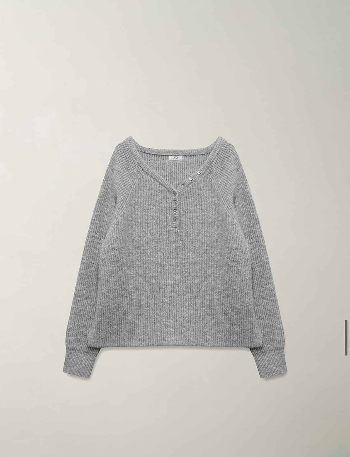 더티스 BUTTON BOXY WAFFLE WOOL KNIT 그레이 상품이미지1