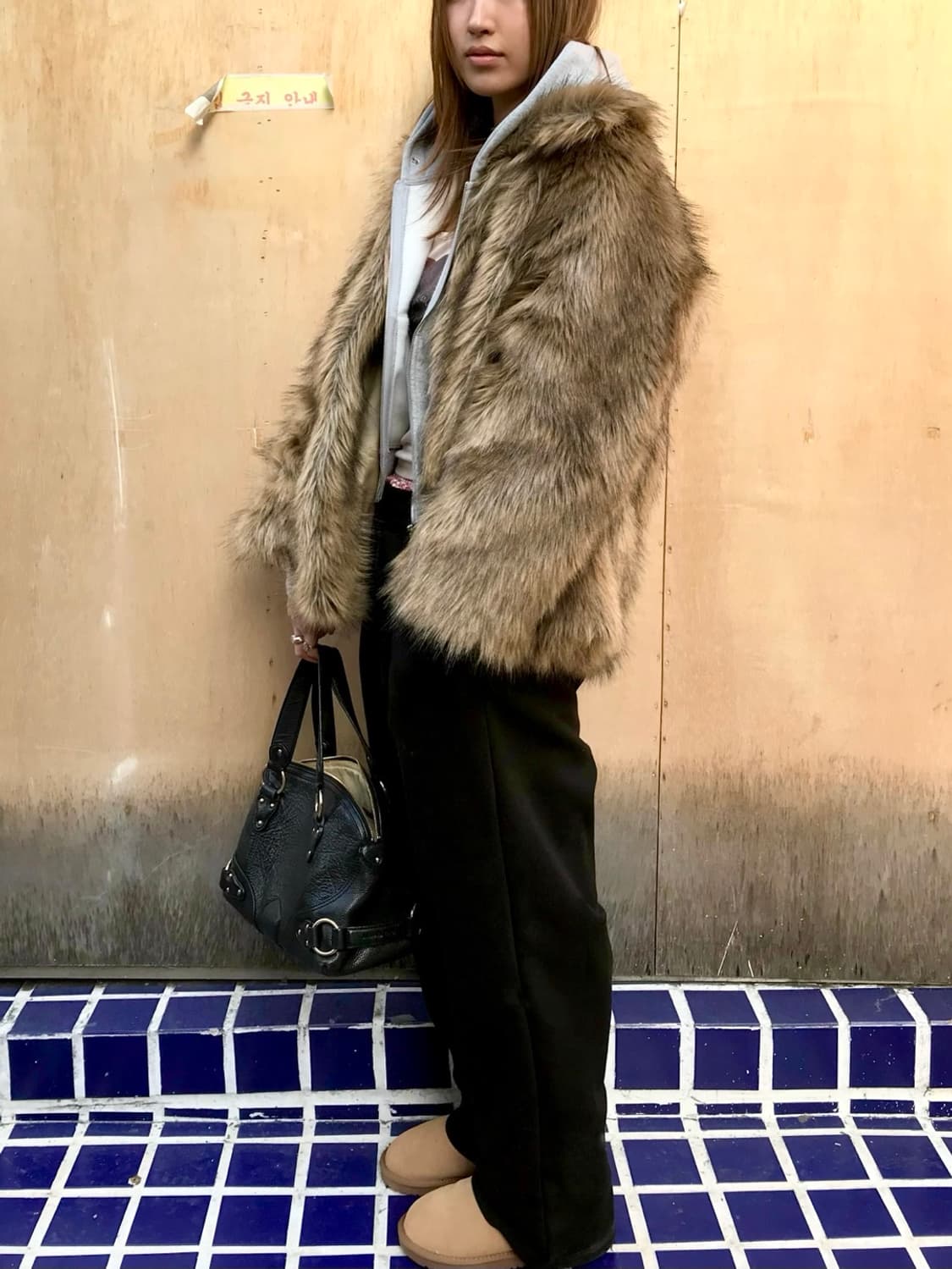 퍼 자켓 fur jacket brown 상품이미지6