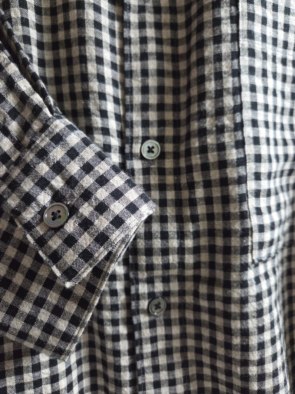 아르반 깅엄 체크 루즈 셔츠 샌드베이지 3(105) 상품이미지5