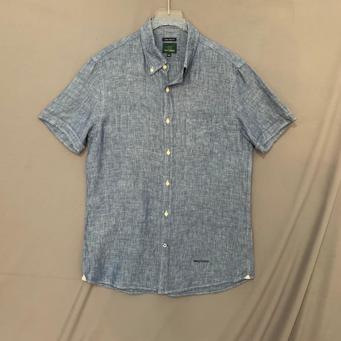 L 헨리코튼 이탈리안 슬림핏 린넨 반팔 셔츠 남방 상품이미지1