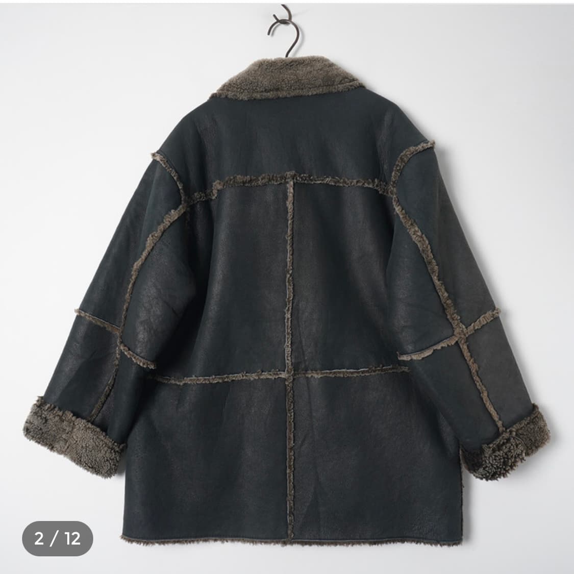 양가죽 무스탕 미디 코트 상품이미지2