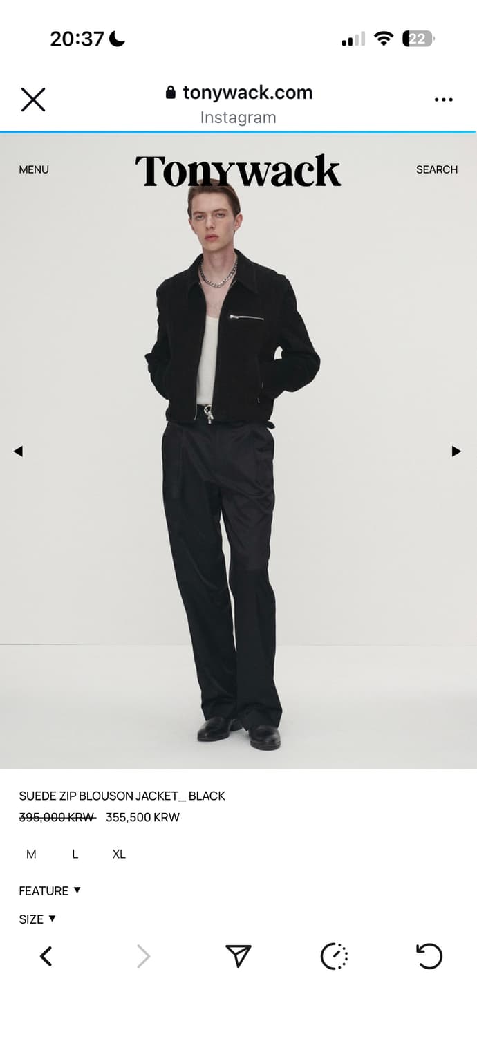 토니웩 스웨이드 집업 블루종 상품이미지2