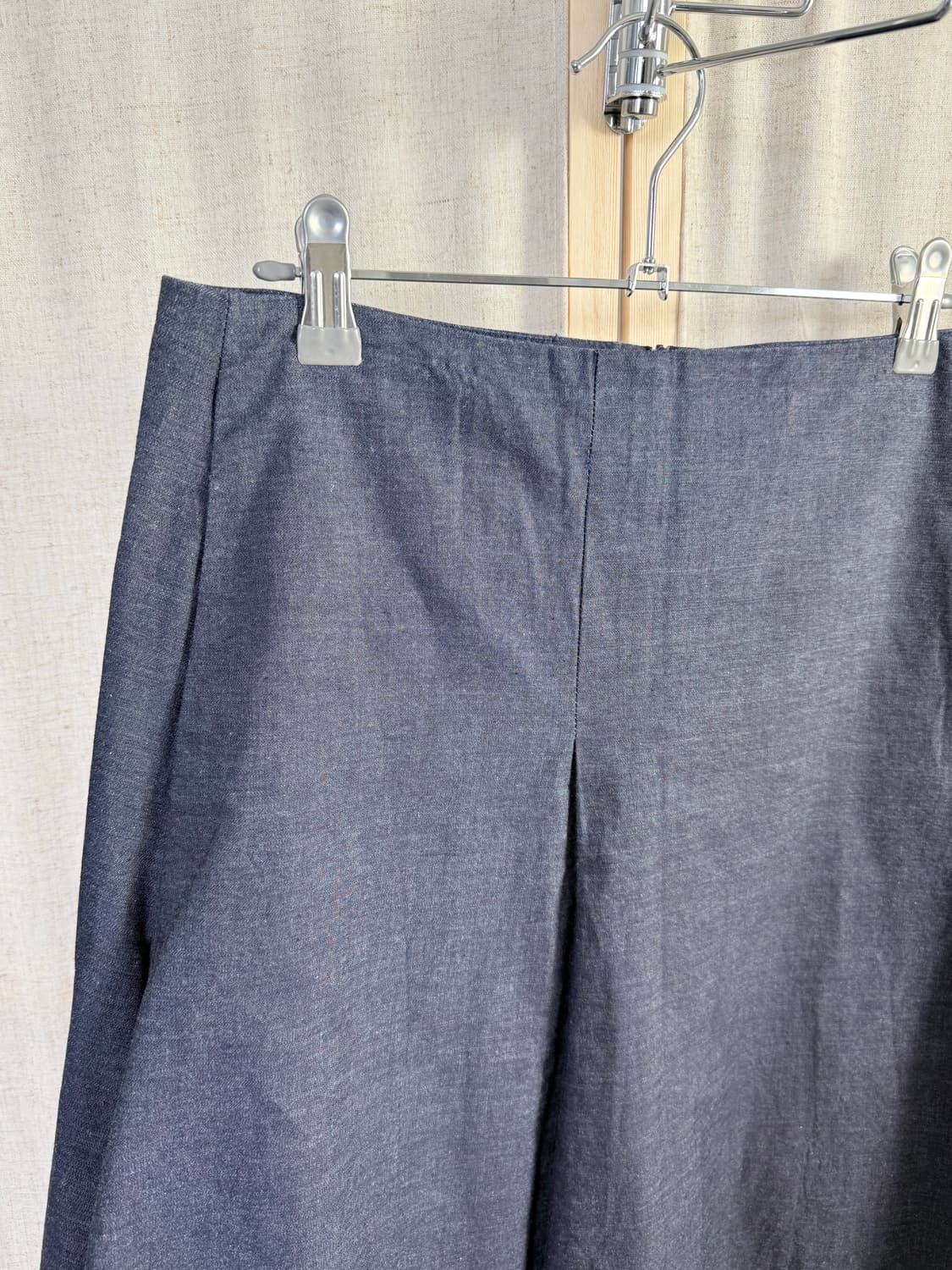 Su San Ne Bo M Mer 데님 미디 플리츠스커트 상품이미지3