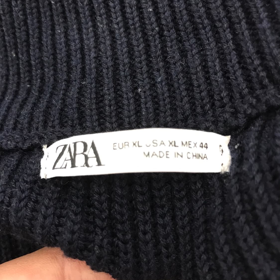 자라 네이비 투웨이 니트집업 [XL사이즈] 상품이미지5