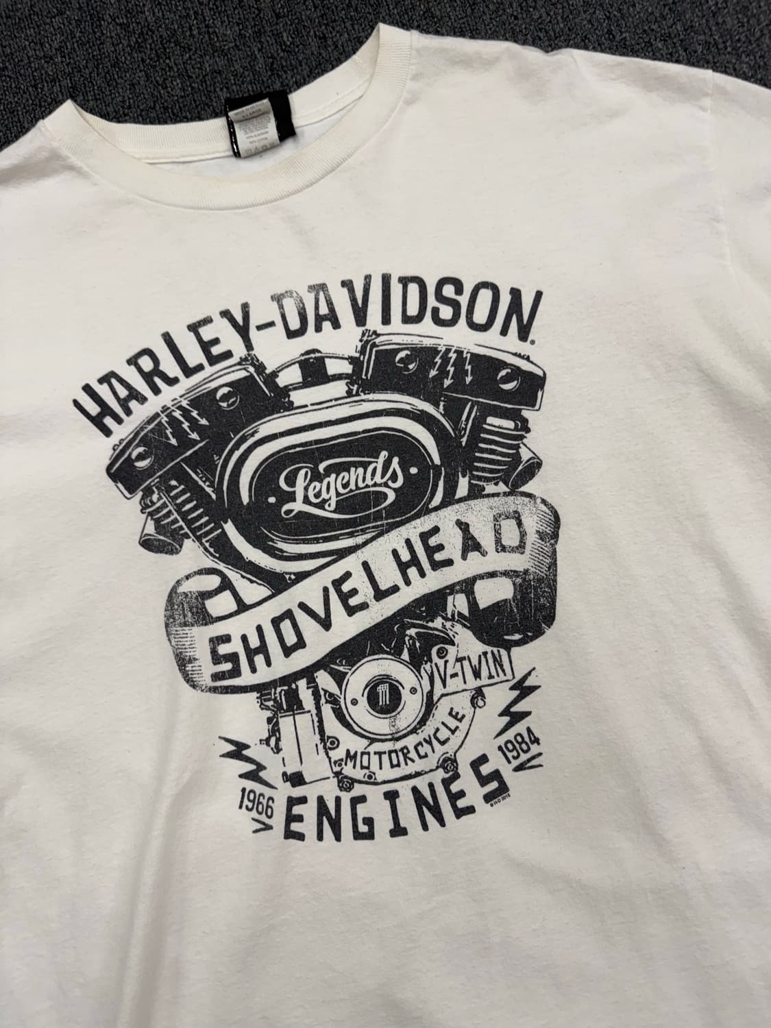 할리데이비슨 빈티지 SHOVELHEAD 엔진 프린팅 롱슬리브 상품이미지2
