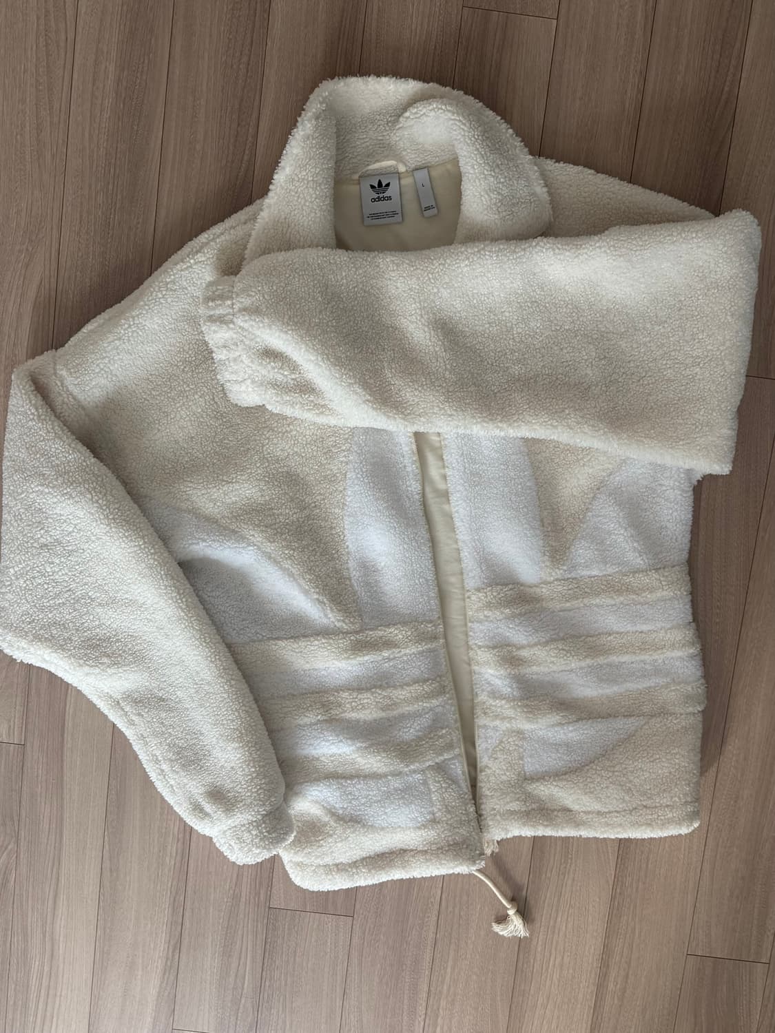 아디다스 빅 트레포일 플리스 재킷 화이트 L gc8696 상품이미지2