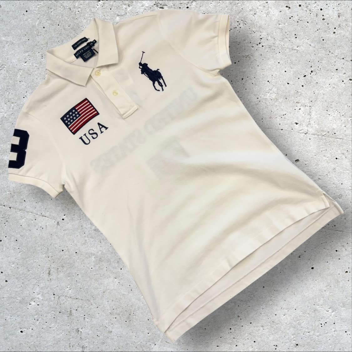 [M] 폴로 랄프로렌 USA 성조기 반팔 카라티 화이트 B818 상품이미지1