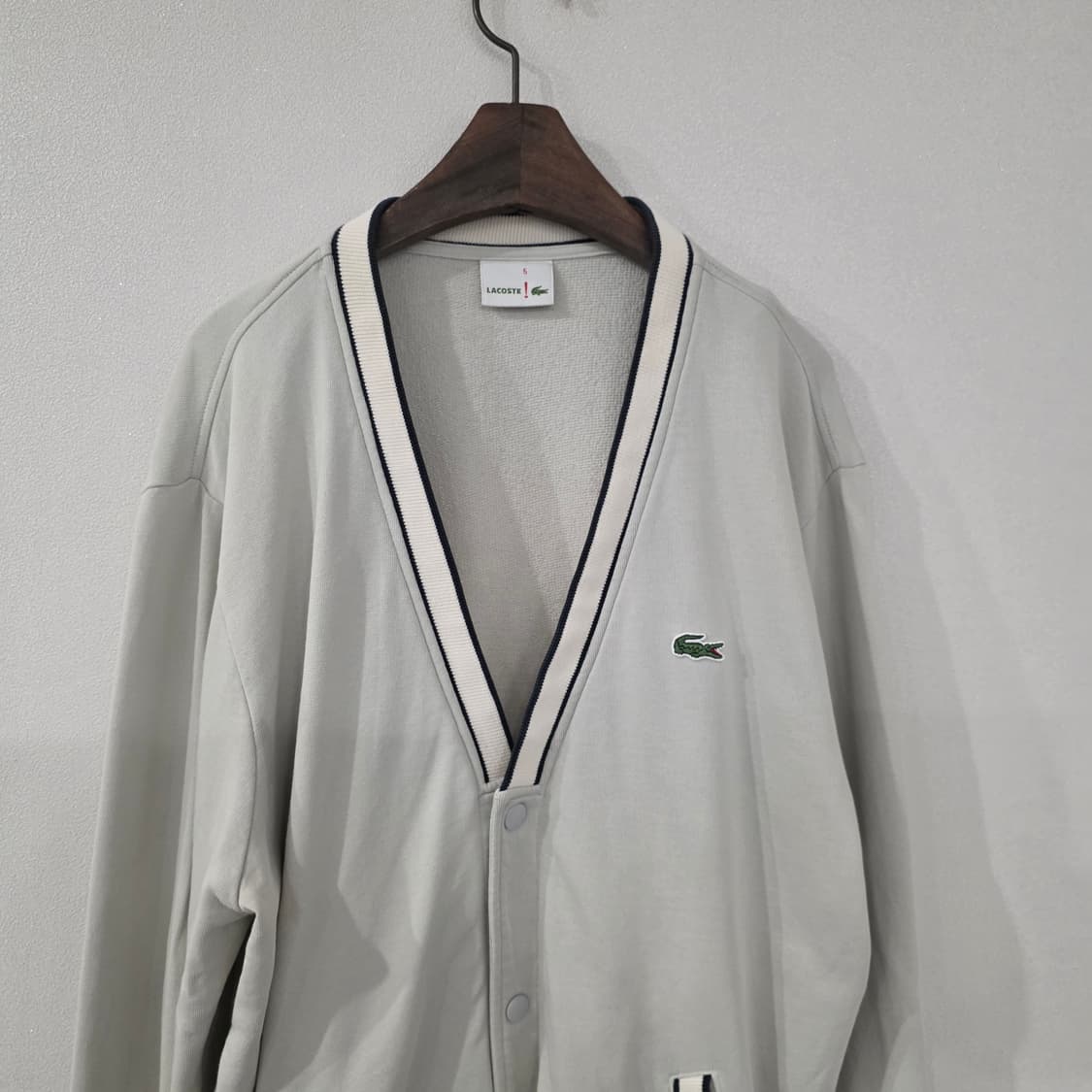 라코스테 가디건 아이보리 배색 5 상품이미지3