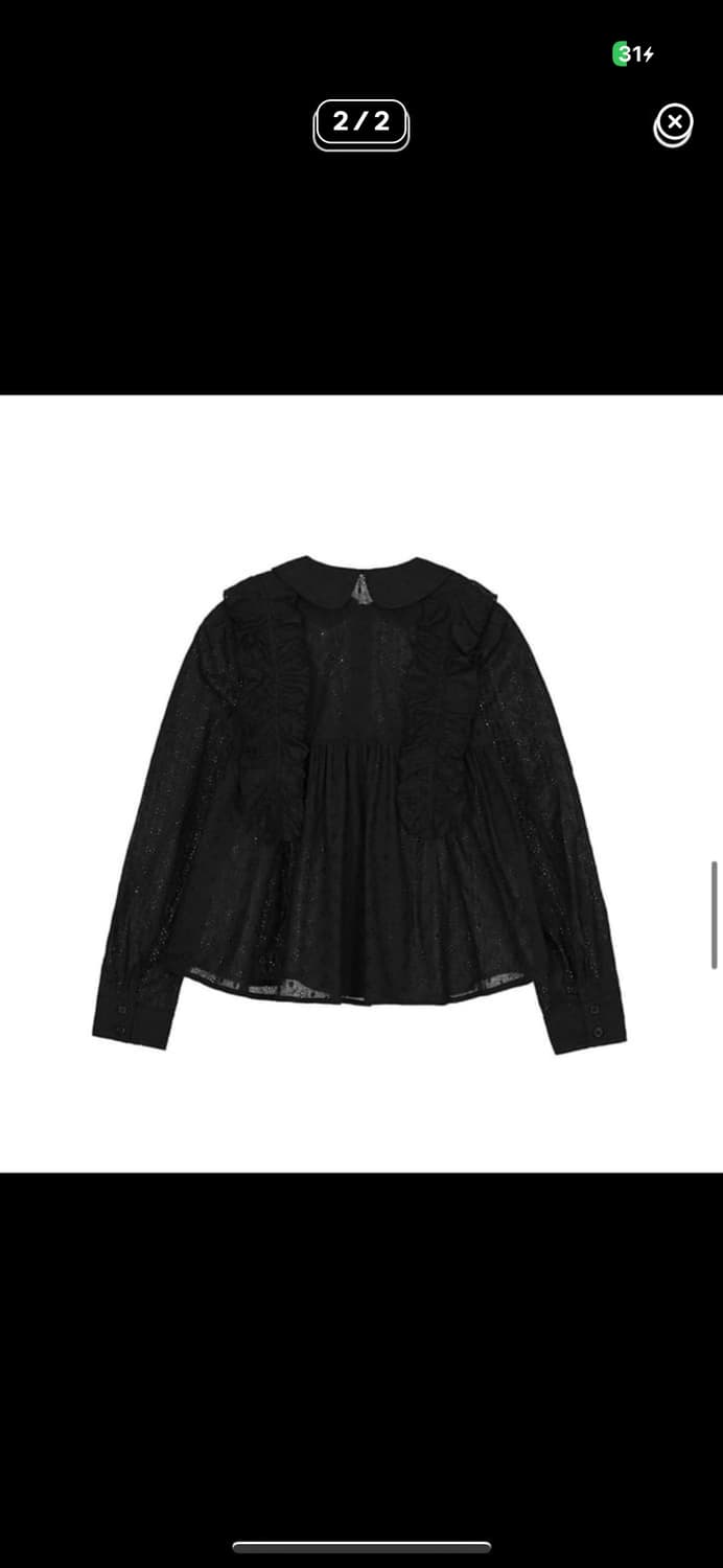 Cosmoss 러플 레이스 펀칭 블라우스 상품이미지2