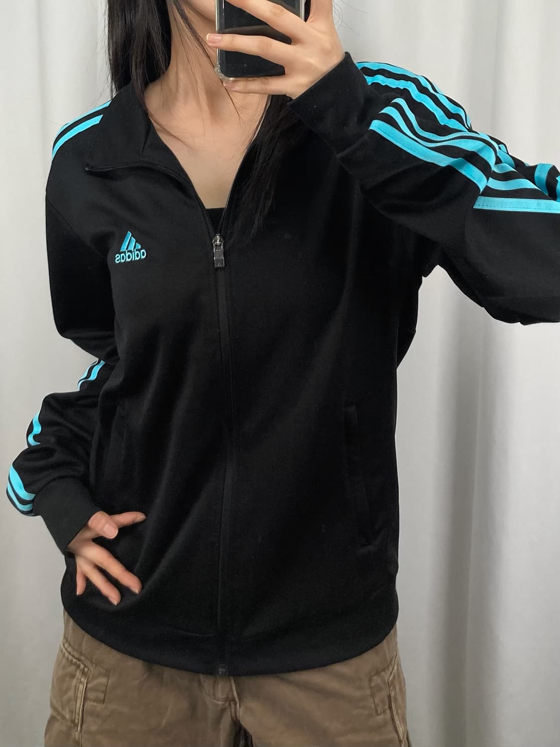 아디다스 블랙 스카이블루 트랙탑 져지 상품이미지2