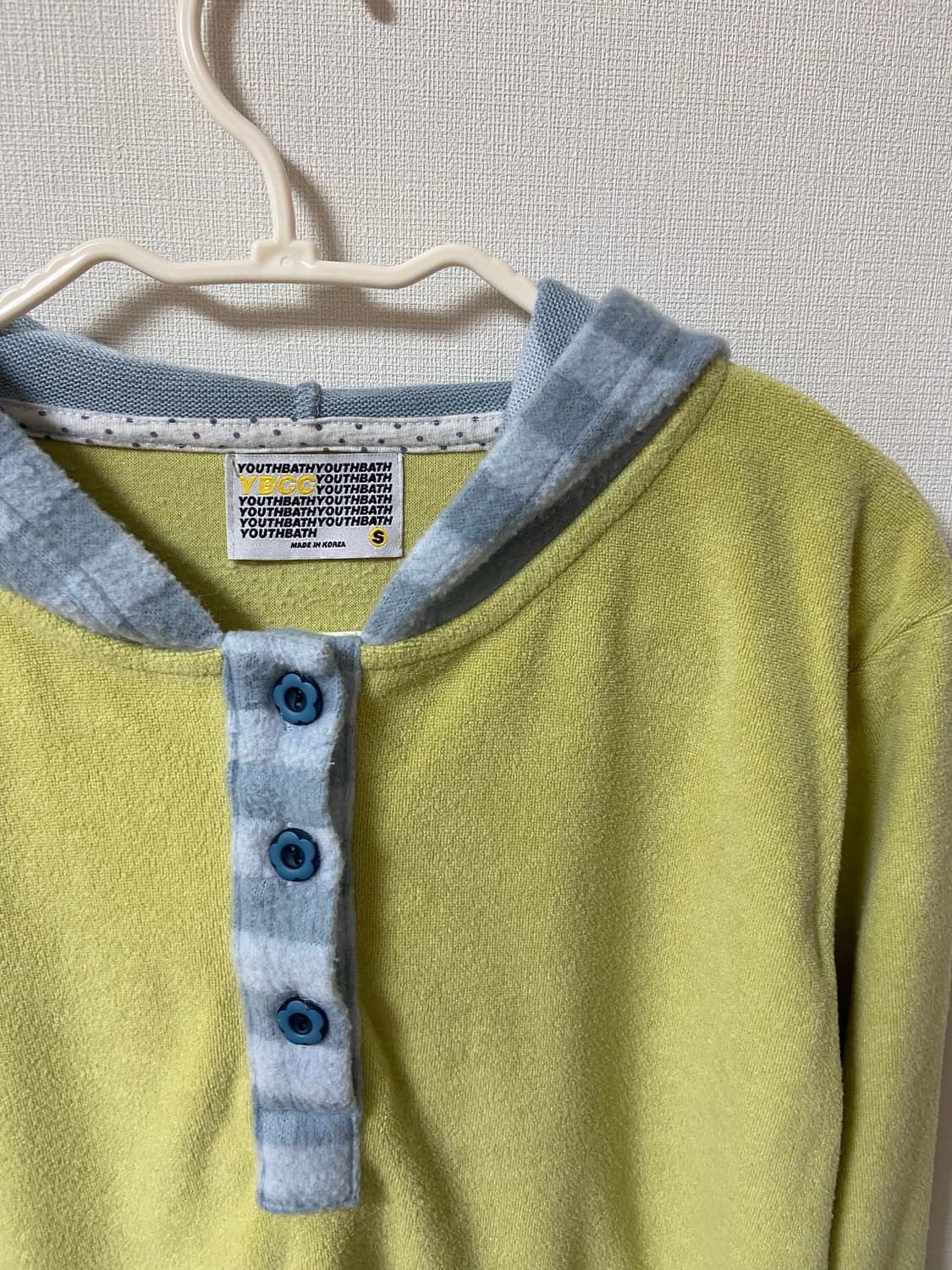 유쓰배쓰 라임색 헨리넥 후드티셔츠 상품이미지3