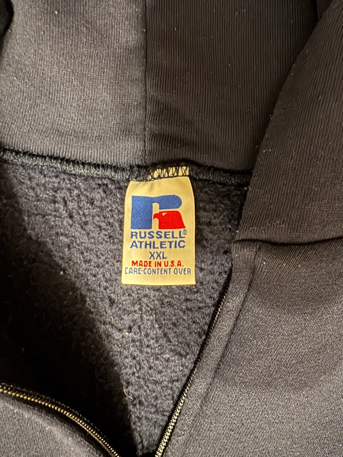 미제 러셀 빈티지 후드집업 네이비 xxl 상품이미지2