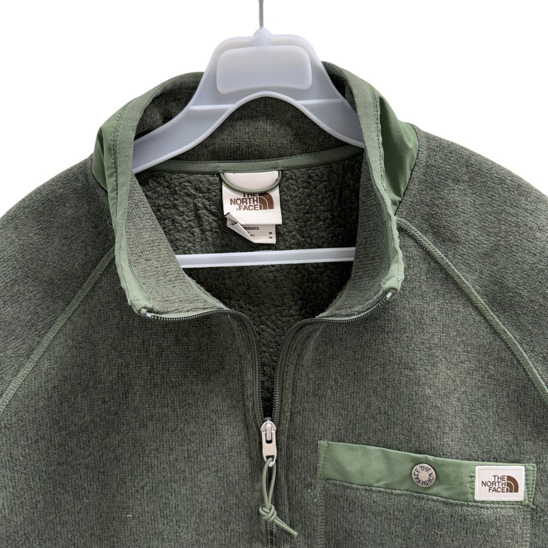 [M] 노스페이스 카키 플리스 반집업 상품이미지5