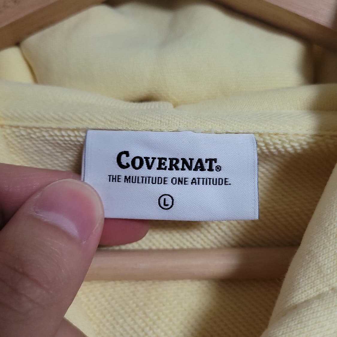 (L) COVERNAT 커버낫 옐로우 후드티 상품이미지2